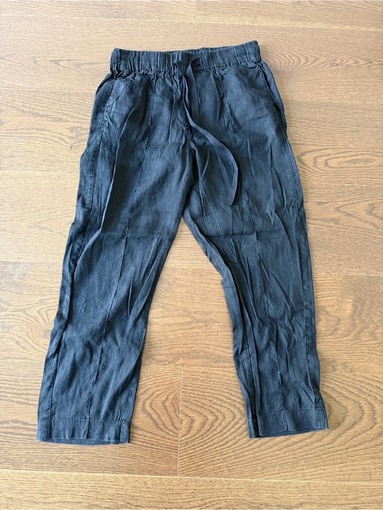 Babaton Pants - Babaton Black Drawstring Relaxed Linen pants
